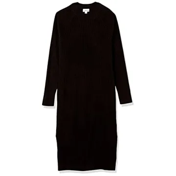 The Drop Women's Renata Rib Slounge Midi Dress, Black, L