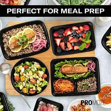 50-Pack Reusable Meal Prep Containers Microwave Safe Food Storage Containers with Lids, 12 OZ - 1 Compartment Take Out Disposable Plastic Bento Lunch Box To Go, BPA Free - Dishwasher & Freezer Safe