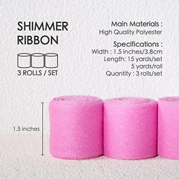 Vitalizart Shimmering Pink Ribbon for Gift and Decor