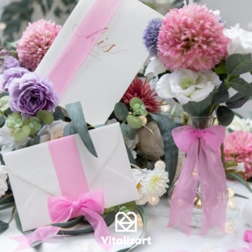 Vitalizart Shimmering Pink Ribbon for Gift and Decor