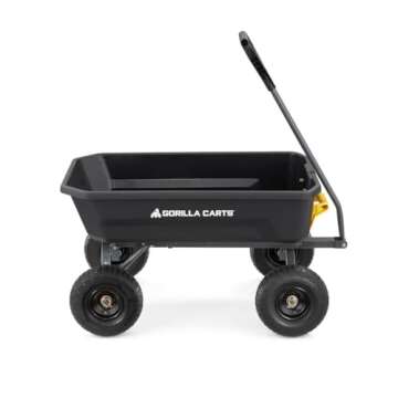 Gorilla Carts 4GCG-NF Poly Dump Cart with No-Flat Tires 4 cu ft 600 lb Capacity Black