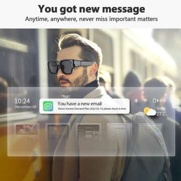 Wireless AR Glasses with 5MP Camera & Touch Control