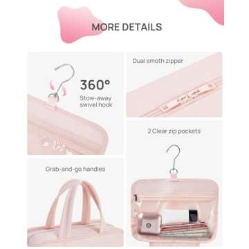 Telena Travel Toiletry Bag with Jewelry Organizer for Women, Puffy Hanging Makeup Bag Lightweight Cosmetic Bag Organizer for Travel Essentials