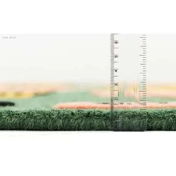 SOM RUGS Hand-Tufted Woolen Animal Print Rug in Green, Pink & Gold (4 x 6 Ft) for Cozy Home Decor