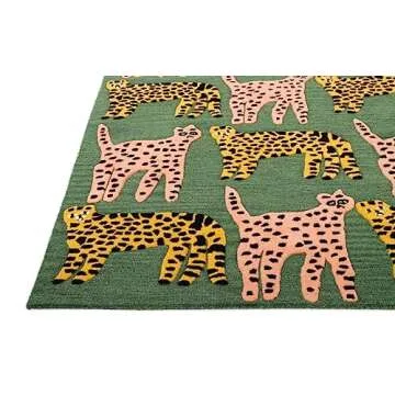 SOM RUGS Woolen Tufted Animal Print Rug 4x6ft