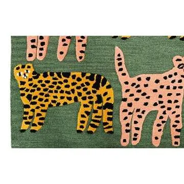 SOM RUGS Woolen Tufted Animal Print Rug 4x6ft