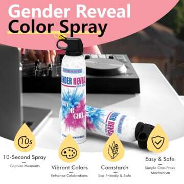 Previvo Gender Reveal Fire Extinguisher Set - 2 Pcs Pink Gender Reveal Smoke Spary - 100% Biodegrada...