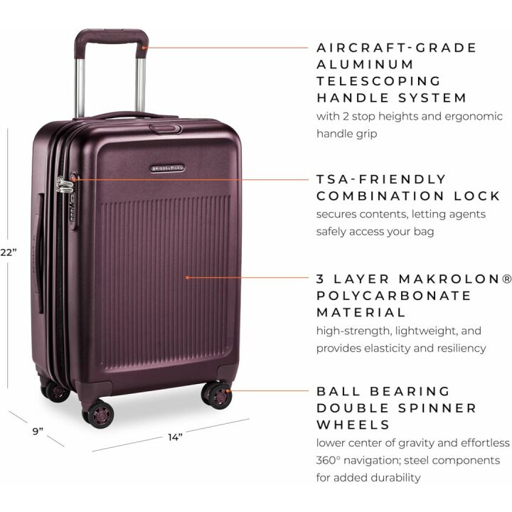 Briggs & Riley 22-Inch Plum Spinner Luggage