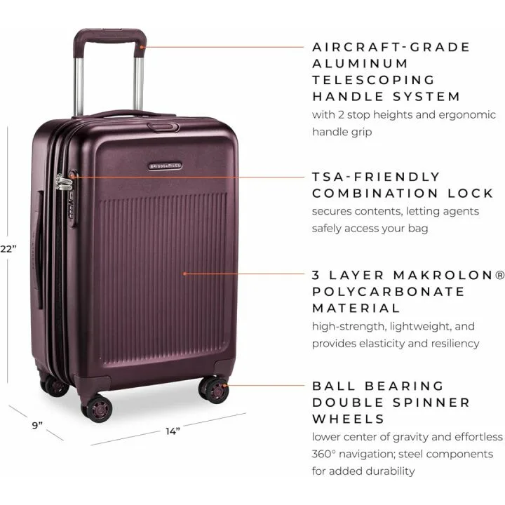 Briggs & Riley 22-Inch Plum Spinner Luggage