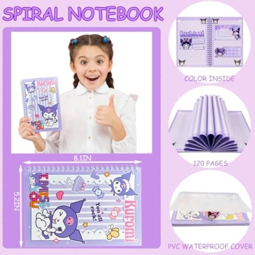 Kuromi School Supplies Set Cute Kawaii Gift for Kids
