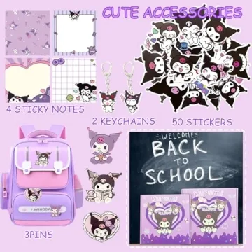 Kuromi School Supplies Set Cute Kawaii Gift for Kids