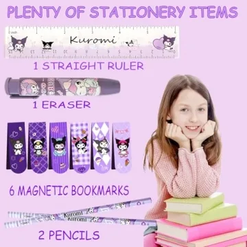 Kuromi School Supplies Set Cute Kawaii Gift for Kids
