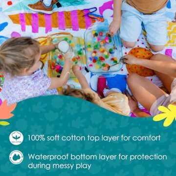 Rudie Nudie Waterproof Playmat for Babies, Toddler, Kids, Boys & Girls - Lightweight, Portable & Foldable Baby Play Mat - Waterproof Activity Playmats (Pop Pip Pow)