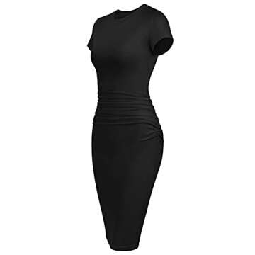 Stylish Ruched Bodycon Midi Dress for Women