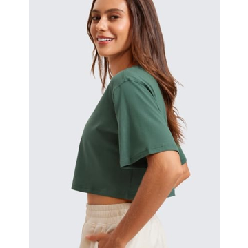 CRZ YOGA Women’s Soft Crop Top for Workouts & Casual Wear