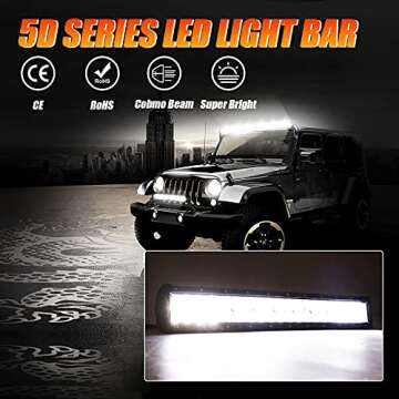 Auxbeam 22" LED Light Bar 120W LED Driving Light Off-Road Lights Spot Flood Combo Work Light Fog Lam...
