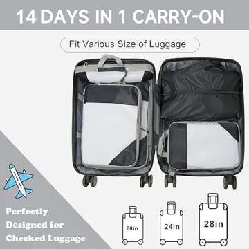 Compression Packing Cubes by SYCARON - 7 Organizer Set