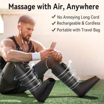 FIT KING Cordless Foot and Leg Massager, Rechargeable Foot and Calf Massage Boots, Portable Compress...