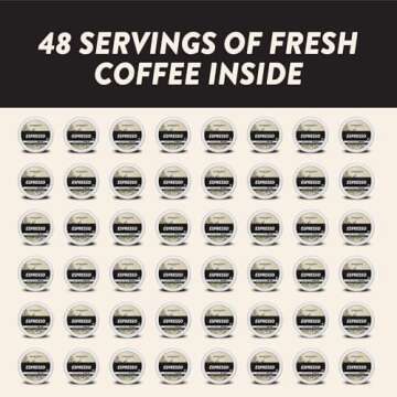 Angelino's Coffee Espresso Pods Keurig Compatible - Dark Roast Coffee for Keurig K-Cup Brewers, Cafe Style, Best Strong Espresso Coffee Pods (48 Count, Espresso)