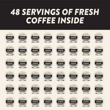 Angelino's Coffee Espresso Pods Keurig Compatible - Dark Roast Coffee for Keurig K-Cup Brewers, Cafe Style, Best Strong Espresso Coffee Pods (48 Count, Espresso)