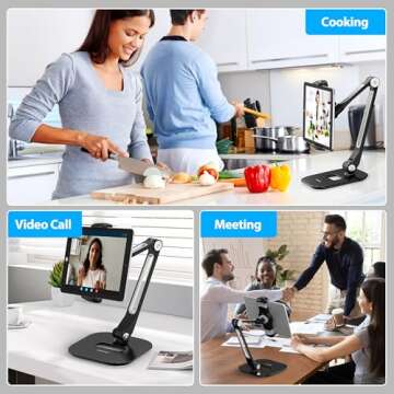 AboveTEK Tablet Stand - Multi-Angle Adjustable Aluminum iPad Holder - 360° Rotating with Broad Comp...