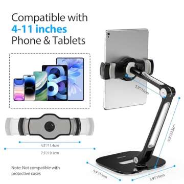 AboveTEK Adjustable iPad Stand - Versatile Table Holder