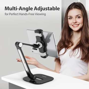 AboveTEK Adjustable iPad Stand - Versatile Table Holder