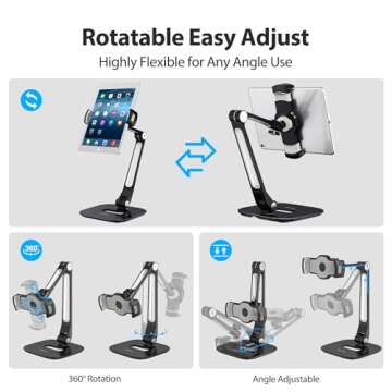 AboveTEK Adjustable iPad Stand - Versatile Table Holder