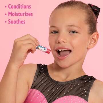 Lip Smacker Hello Kitty Lip Balm, Peach Gummy Flavored Moisturizing, Smoothing Soft Shine, Hydrating & Protecting Fun Tasty Flavors, Cruelty-Free - Peach Gummy