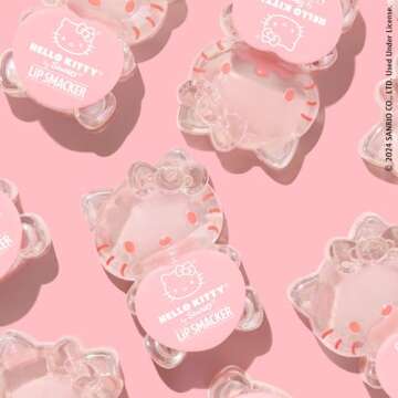 Lip Smacker Hello Kitty Lip Balm, Peach Gummy Flavored Moisturizing, Smoothing Soft Shine, Hydrating & Protecting Fun Tasty Flavors, Cruelty-Free - Peach Gummy