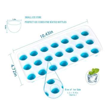 Ice Cube Trays Easy Release-Odor free,Spill Resistant Lid Included,2 Pack, Small Size, Stackable 42 ...