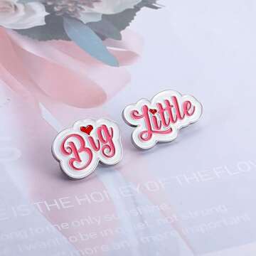 Big Little Sorority Brooch Pins - Perfect Sister Gifts