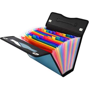 CNK Accordion File Folders with 24 Pockets Organizer for Document Paper Storage Folder Documents Exp...