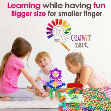 HAPISIMI 200-Piece 1.2 Inch Diameter Snow Building Blocks Kids STEM Toys Educational Toys Discs Sets Interlocking Solid Plastic for Preschool Kids Boys and Girls Aged 3+, Creativity Kids Toys