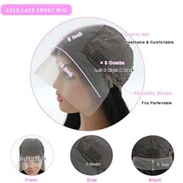 TTSMINS 13x6 Lace Front Human Hair Wigs for Women