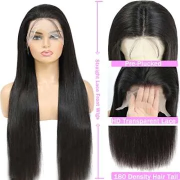 TTSMINS 13x6 Lace Front Human Hair Wigs for Women