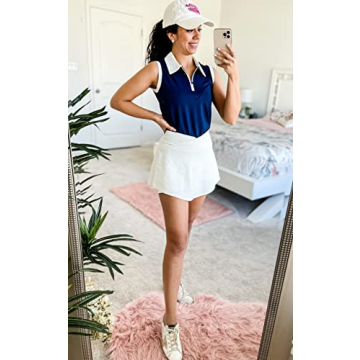 HOTLOOX Women Sleeveless Golf Polo Summer UPF 50+ V Neck