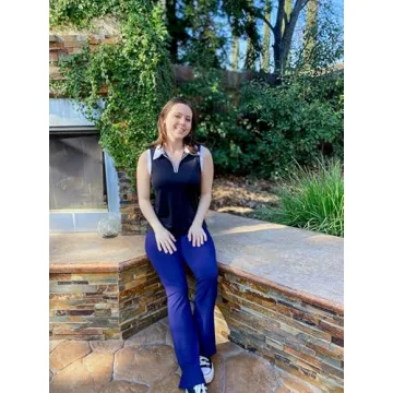 HOTLOOX Women Sleeveless Golf Polo Summer UPF 50+ V Neck