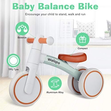 welspo Baby Balance Bikes for 1 Year Old Boys Girls 12-24 Months Kids Toddler Infant Walker Children First Bicycle No Pedal 3 Wheels Mini Bike Riding Toys