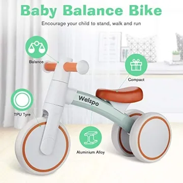 welspo Baby Balance Bikes for 1 Year Old Boys Girls 12-24 Months Kids Toddler Infant Walker Children First Bicycle No Pedal 3 Wheels Mini Bike Riding Toys