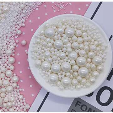Edible Pearl Sugar Sprinkles White Candy 120g/ 4.2oz Baking Edible Cake Decorations Cupcake Toppers ...