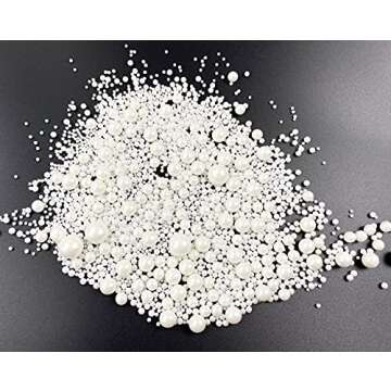 Edible Pearl Sugar Sprinkles White Candy 120g/ 4.2oz Baking Edible Cake Decorations Cupcake Toppers Cookie Decorating Ice Cream Toppings Celebrations Shaker Jar Wedding Shower Party Christmas Supplies