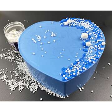 Edible Pearl Sugar Sprinkles White Candy 120g/ 4.2oz Baking Edible Cake Decorations Cupcake Toppers Cookie Decorating Ice Cream Toppings Celebrations Shaker Jar Wedding Shower Party Christmas Supplies