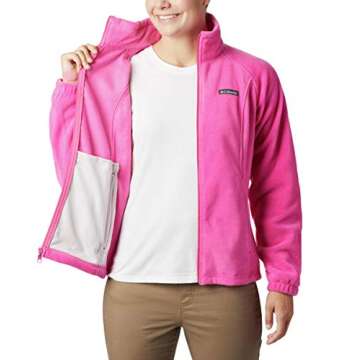 Columbia Women's Tested Tough in Pink Benton Springs Full Zip, Pink Ice, Medium