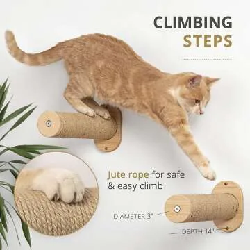 Wall Mounted Cat Hammock with Steps for Cats