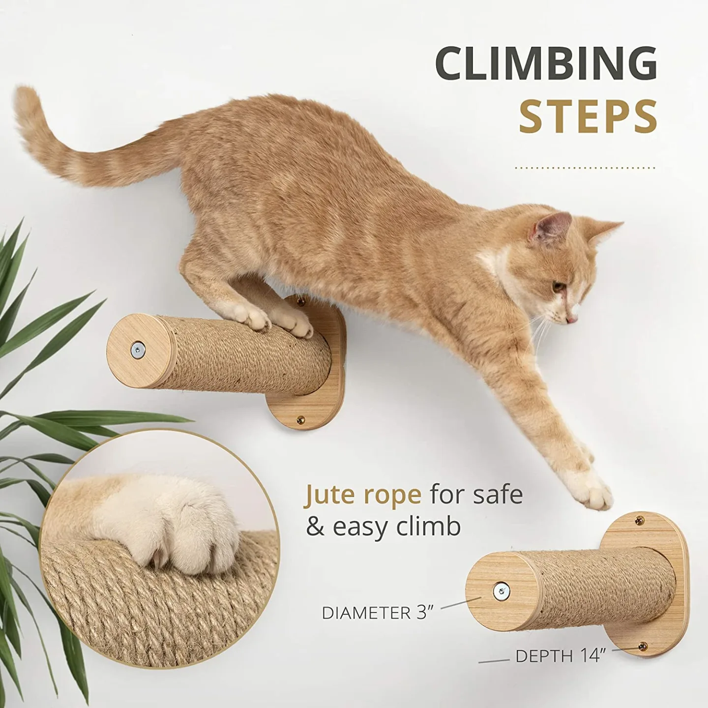 Wall Mounted Cat Hammock with Steps for Cats
