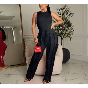 Annystore Two Piece Outfits for Women Casual - conjuntos de 2 piezas para Mujer Summer Sleeveless Ta...