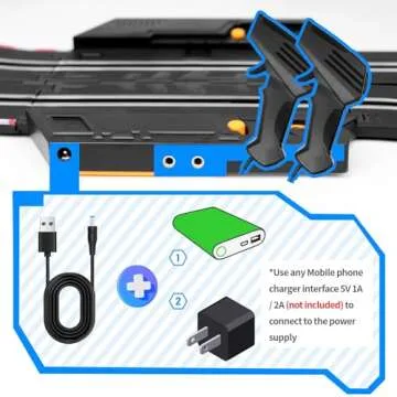 Slot Car Race Track Sets, 19ft Electric Track with LED Lights and 4 Slot Cars, 2 Hand Controller and Racing Game Lap Counters, Race Track Set Features a Loop, Turns, and a Crossover for Boys Age 6-12