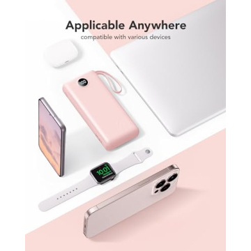 VRURC Portable Charger Fast Charging with Built-in Cables