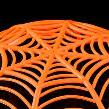 Dzrige Halloween Spider Bowl Spider Bowl Basket Plastic Web Net Candy Bowl Orange Hand Grabbing Bowls for Trick or Treat Halloween Party Décor